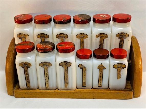 Griffith's milk glass spice jars new arrivals