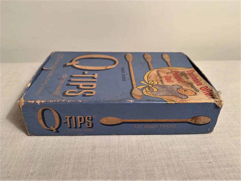 Vintage Wood Stick Qtip Box 125 Sterilized Double Tipped Etsy