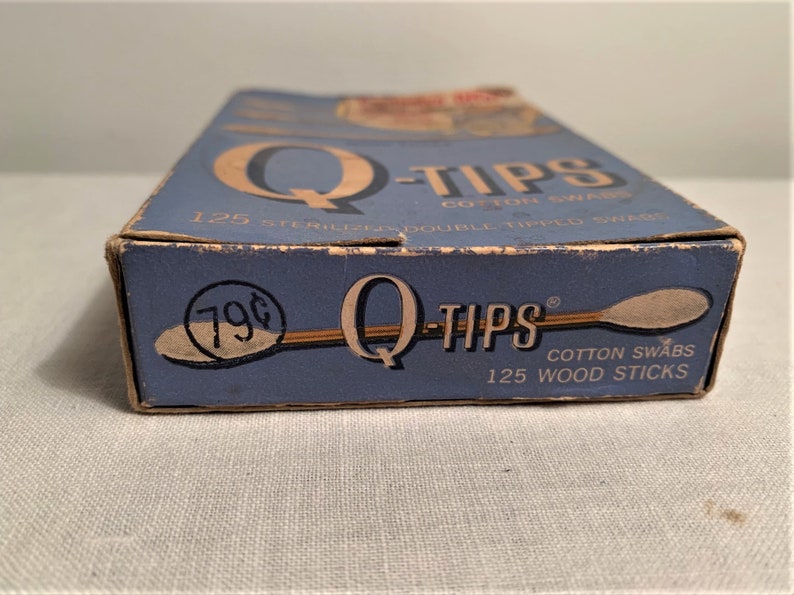 Vintage Wood Stick Qtip Box 125 Sterilized Double Tipped Etsy