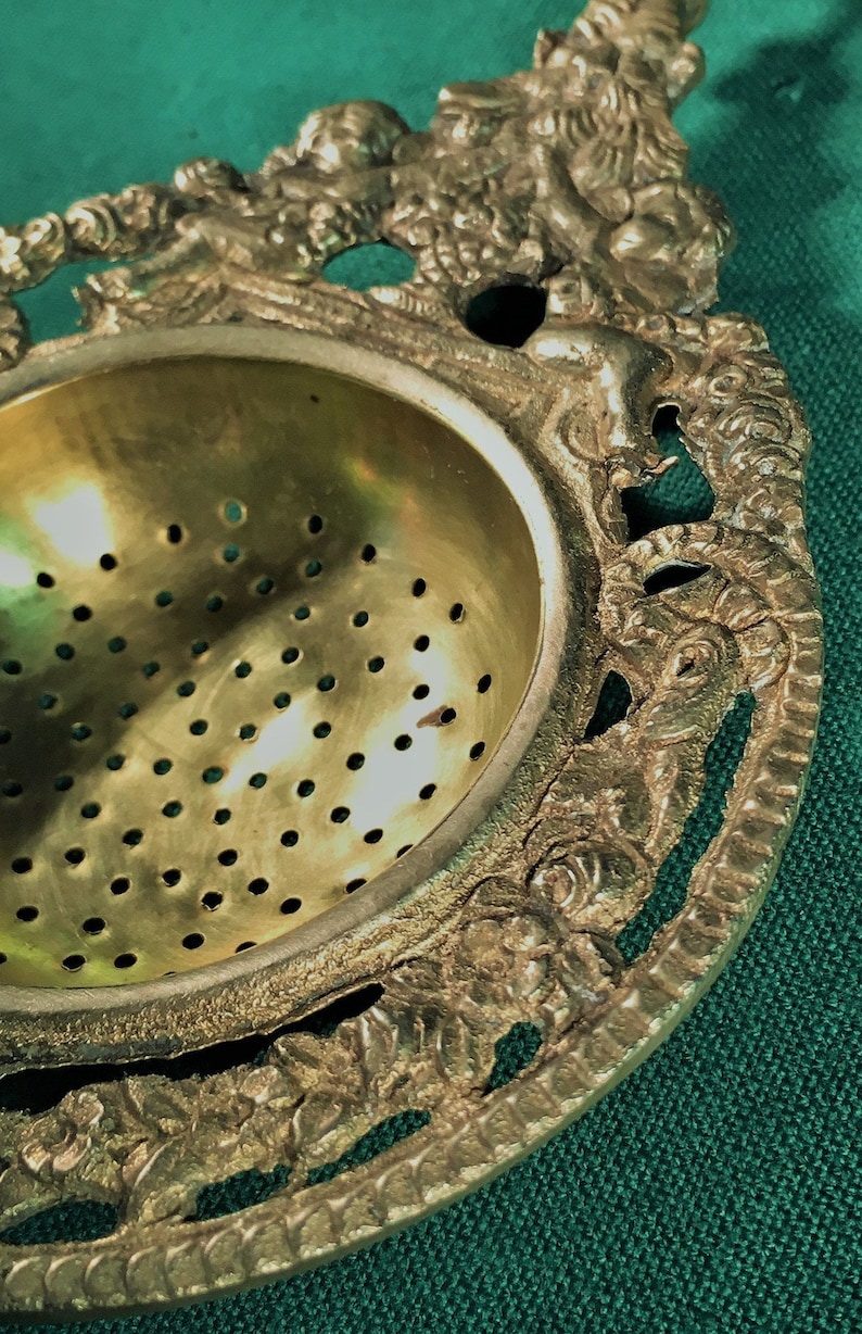 Vintage Cast Brass Tea Strainer or Infuser Made in Italy Etsy