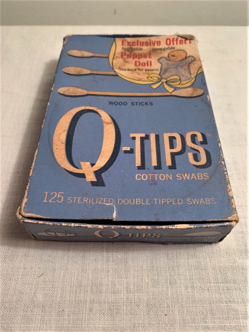 Vintage Wood Stick Qtip Box 125 Sterilized Double Tipped Etsy