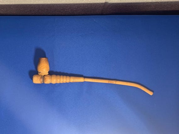 Wooden Long Stemmed Pipe with Bamboo Stem, Vintage Pipe, Gandolf Pipe, Wizard Pipe, Vintage Tobacianna, Gift for Pipe Smoker, Retro Pipe