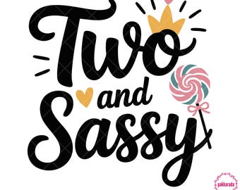 SVG de dos y atrevidos, SVG de dos cumpleaños, SVG de niña de segundo cumpleaños, SVG de niño de 2 años, Ideas para camisetas de cumpleaños, Descarga instantánea