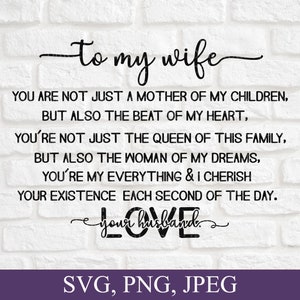 Cartão de Dia das Mães Svg, Para minha esposa Você não é apenas a mãe dos meus filhos Svg, Presente para Esposa Dia das Mães, Presente de Dia das Mães do Marido