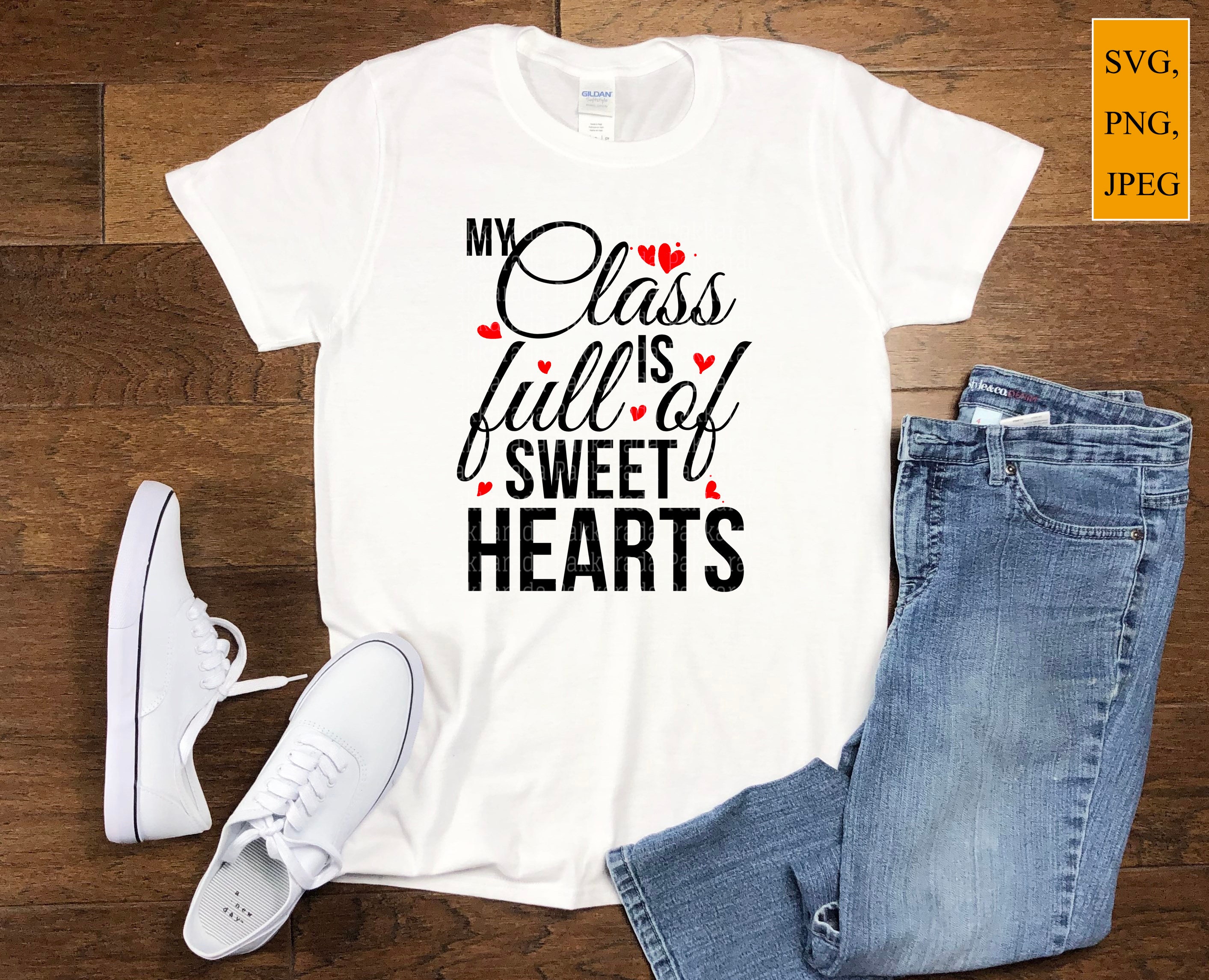 Teacher Valentine Svg My Class is Full of Sweet Hearts Svg - Etsy