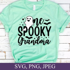 One Spooky Grandma Svg, Halloween Grandma Shirt Svg, Halloween Grandma Gift, Spooky Grandma Png, Spooky Grandma Decal Svg File For Cricut image 3