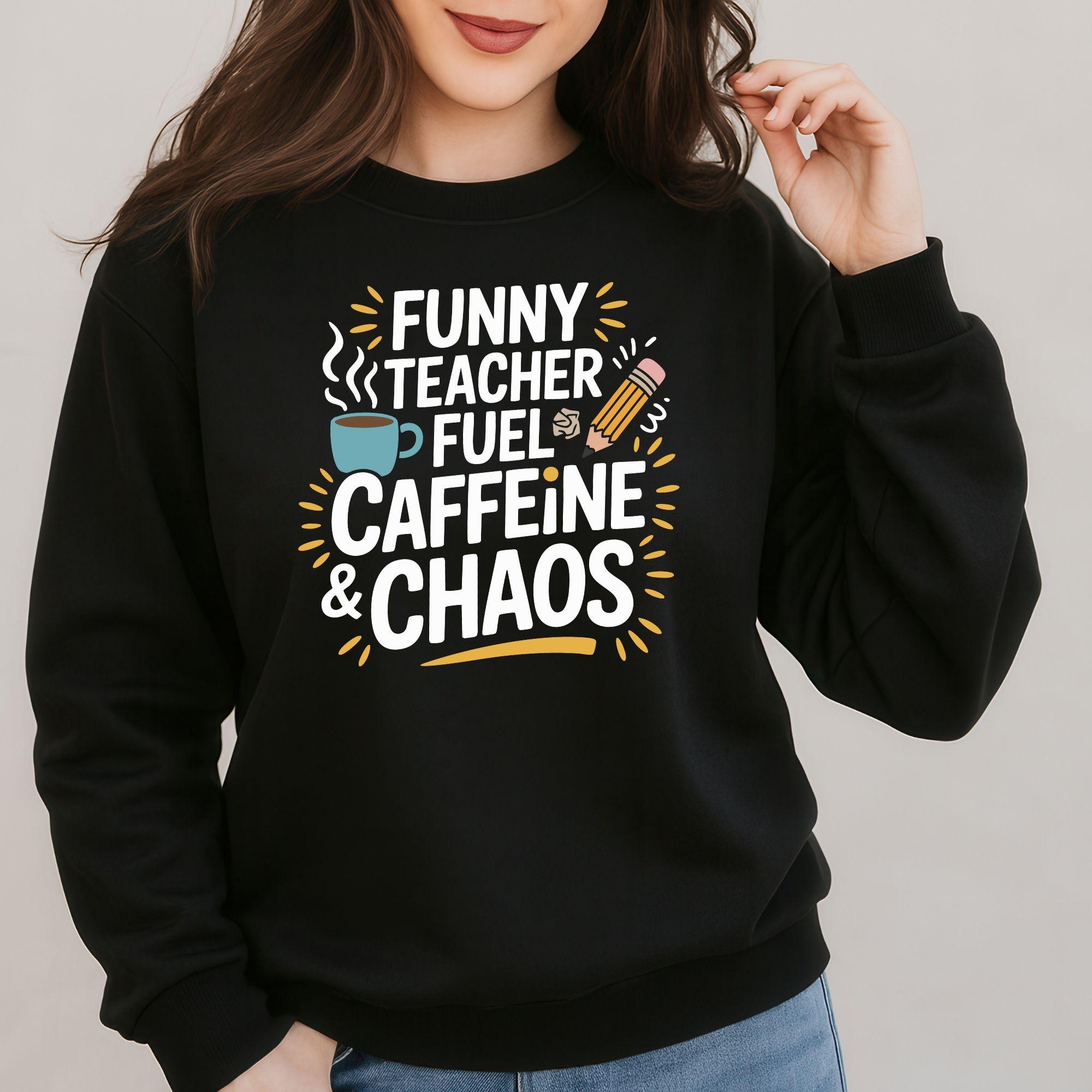 Funny Teacher Fuel SVG – Caffeine and Chaos Quote – Coffee Lover ...