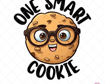 One Smart Cookie PNG, School Kids Celebrating, 100th Day of School, Bakery PNG, Funny Christmas Gift, PNG Files, Digital Download