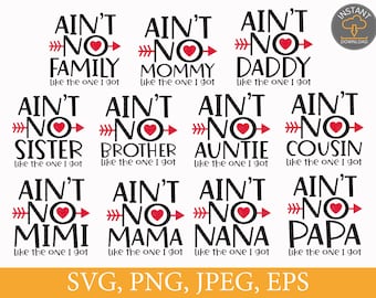Family bundle Svg, Ain't No Family Like The One I Got, Funny Family Reunion, Mama, Mimi, Nana, Papa, Daddy, Mommy, Auntie, Sister, Svg Files