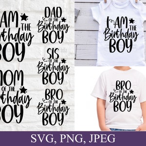 Birthday Boy svg Bundle, Birthday Family Matching Shirts Svg, Mom Dad Bro Sis Of The Birthday Boy Svg, Cutting File, Digital Download