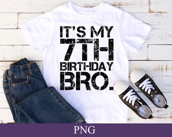 今日は私の7歳の誕生日です。PNG、ヴィンテージ レトロ、誕生日の男の子、7歳の誕生日シャツのデザイン、7歳の贈り物、デジタル ダウンロード