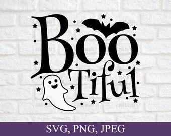 Bootiful Svg, Funny Halloween Svg, Halloween Kids Shirt Svg Png, Baby Halloween Svg, Spooky svg, Ghost Svg, Boo Svg Cut File For Cricut