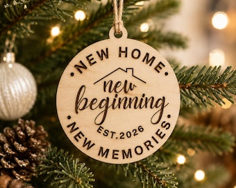 New Home SVG, First Home Ornament, Housewarming Gift, New Beginning Memories, Cricut Cut File, PNG Download