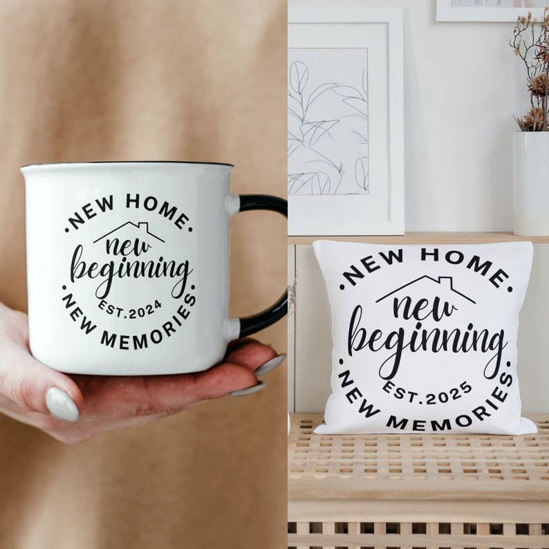 New Home, New Beginning, New Memories EST 2024, 2025, First House, Housewarming Gift, New Home Ornament, Home Decor, Svg Files For Cricut image 4