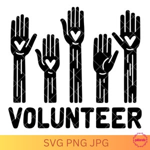 Volunteer, Hands Symbol, SVG PNG, Community Service, Volunteer Appreciation, Heart in Hands, Digital Download