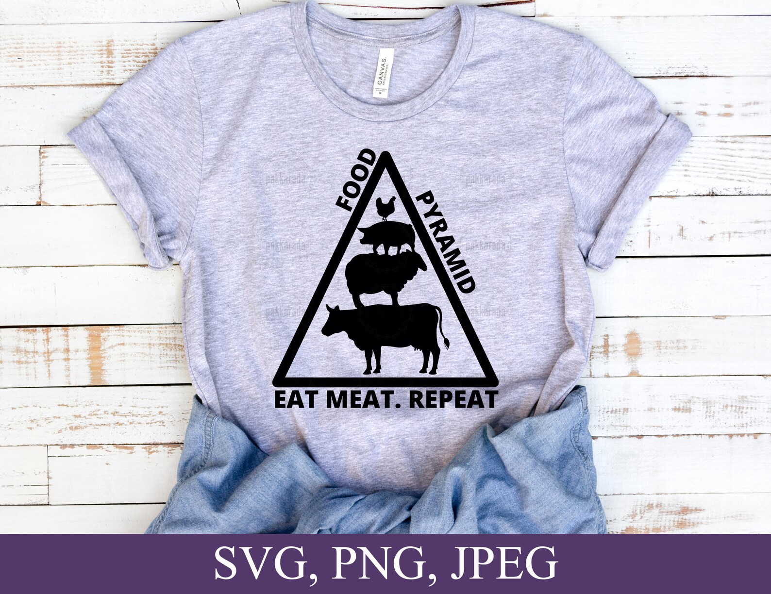 Food Pyramid Eat Meat Repeat Svg Eat Meat Svg Repeat Etsy