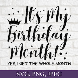 It's My Birthday Month Yes I Get the Whole Month Svg - Etsy