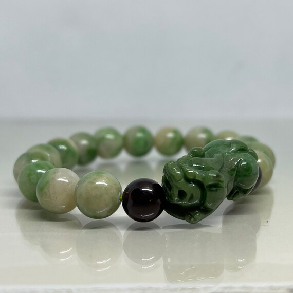 Vintage Green Jadeite Jade A Grade Handmade Carved With Pixiu Etsy