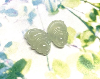 Vintage Icy Green Jadeite Jade A Grade Carving With Butterfly UL040417-14