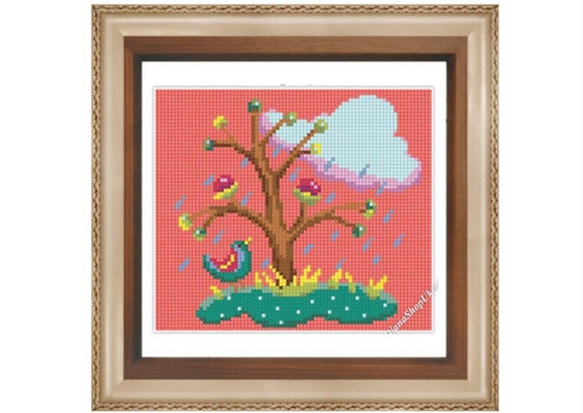 Spring Cross Stitch Pattern PDF Instant download Springtime Etsy