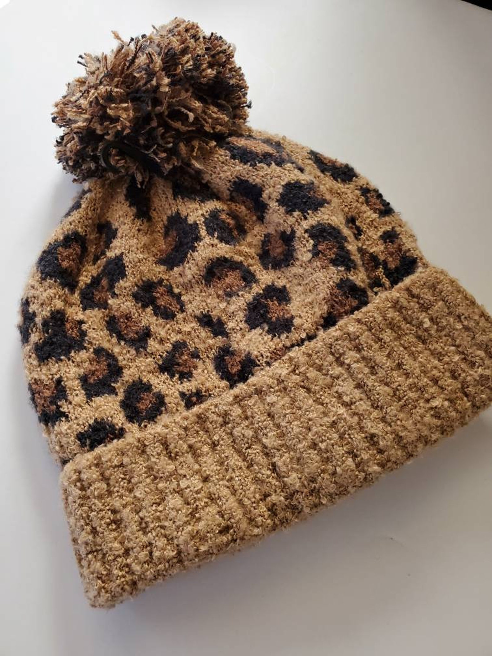 Brown Leopard Print Beanie Hat Leopard Print Hat Beanie Cap Etsy UK
