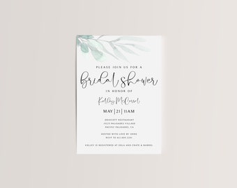 Greenery Bridal Shower Invite