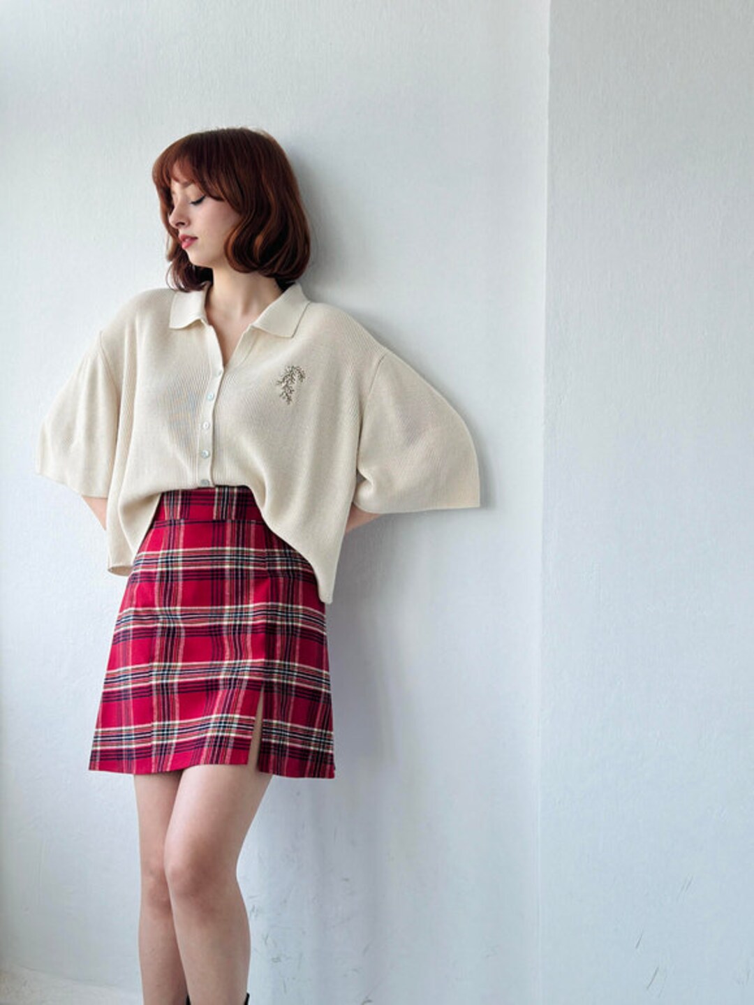 Vintage Plaid Mini Skirt