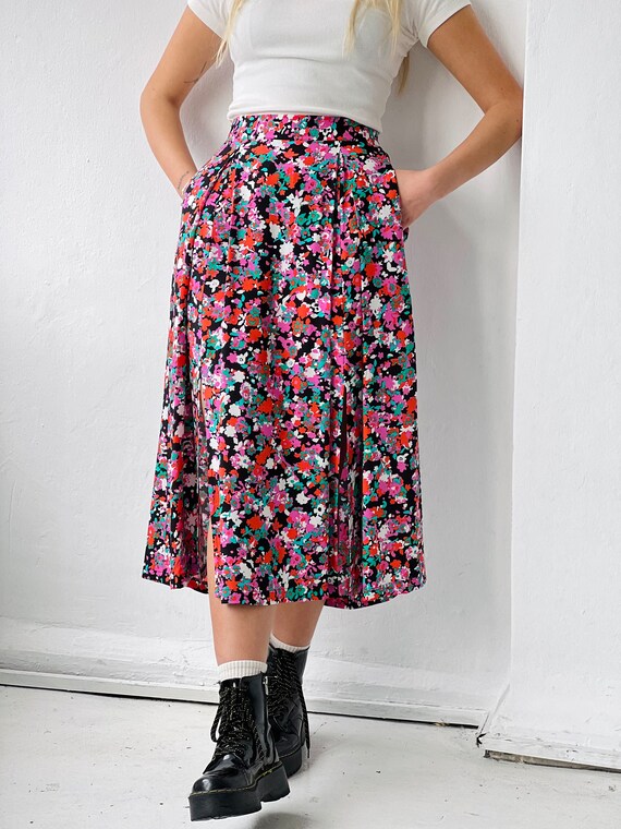 Cotton high outlet waisted midi skirt