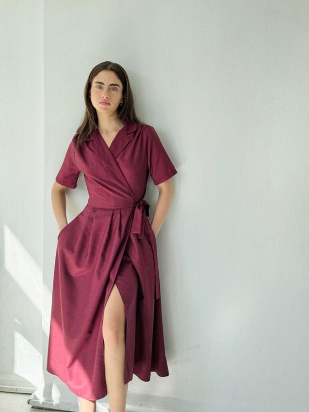 burgundy-wrap-dress-boho-midi-plus-size-cotton-blend-etsy