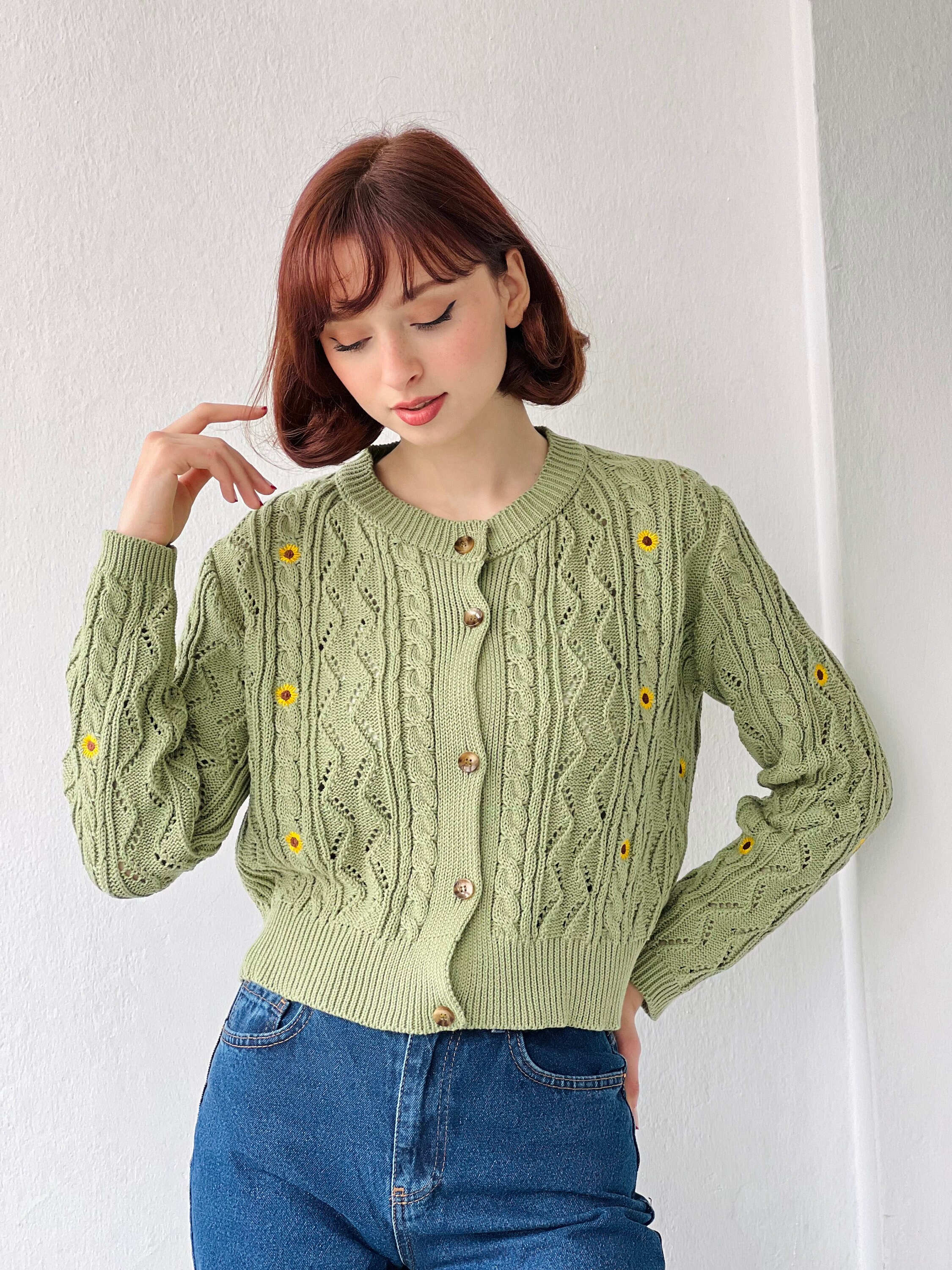 Sunflower Embroidery Spring Green 