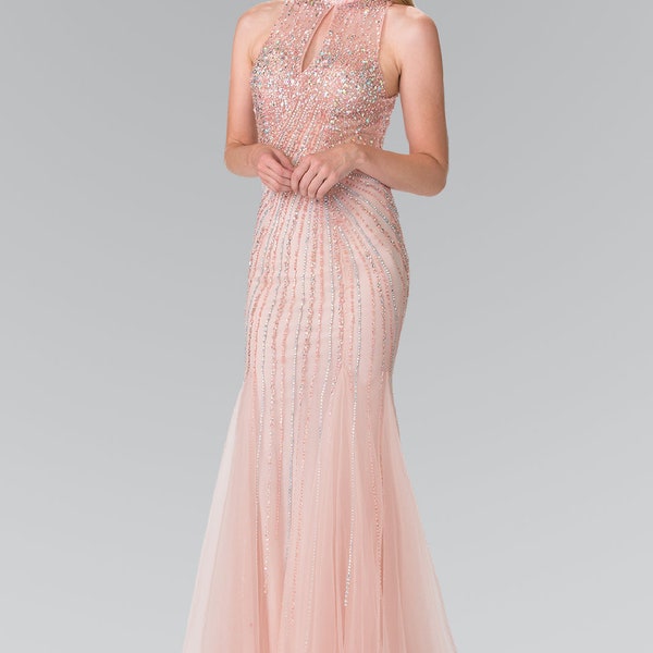 beaded halter dress