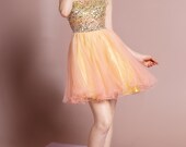 One Shoulder Rolled Hem Short Dress with Jewel Embellished Bodice GLGS2033