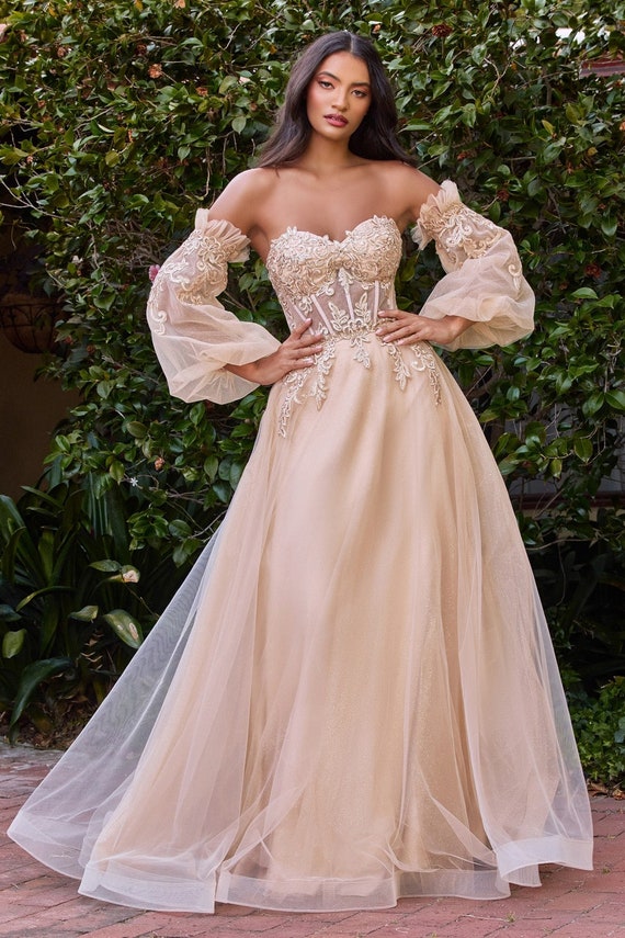 Corset Strapless Vintage Prom u0026 Ball Gown Sheer Structured - Etsy