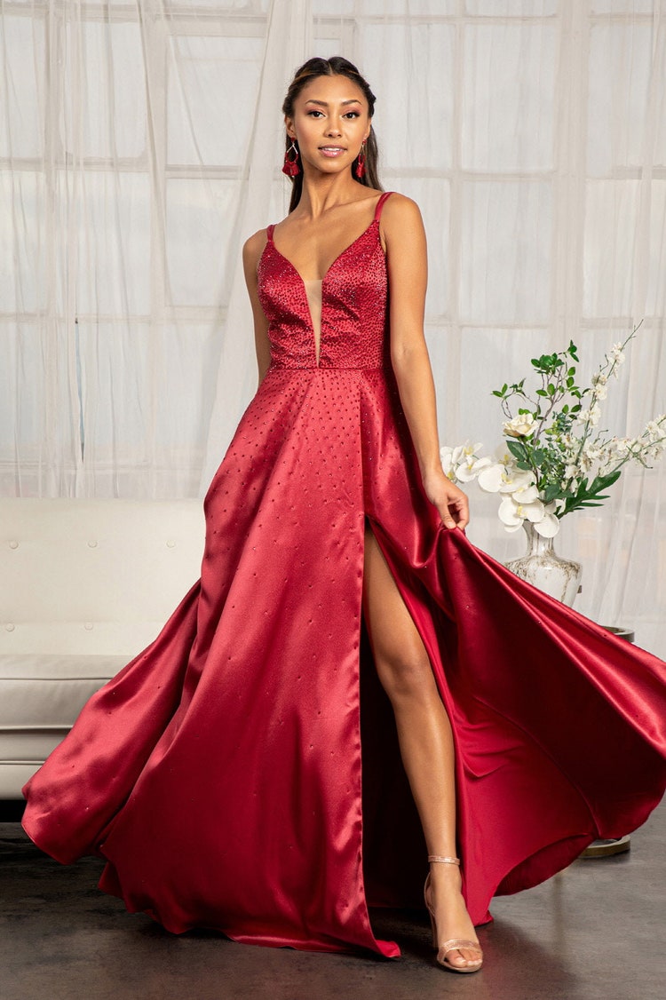 Open back clearance v neck dress