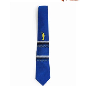 Handwoven LDS Moroni Tie – Blue Necktie