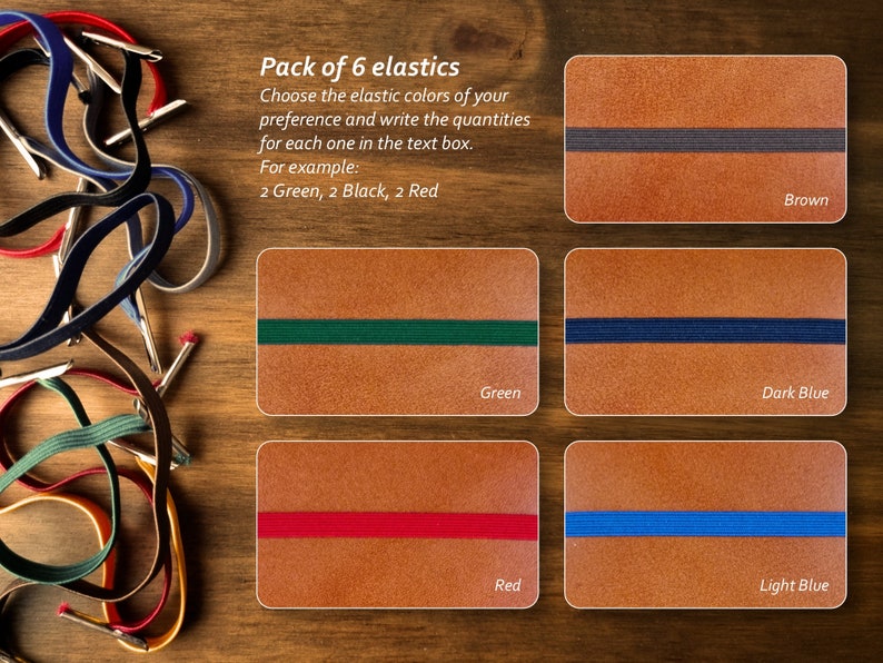 Pack of 6 Elastics for the Singular Leather Wallet zdjęcie 3