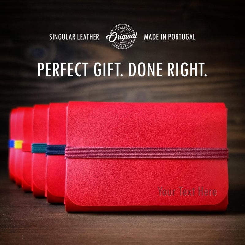 Red Leather Wallet - Etsy