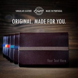 Cartera, regalo de cumpleaños personalizado para él y para ella, cartera minimalista de cuero para hombre y mujer, tarjetero delgado, cartera marrón oscuro