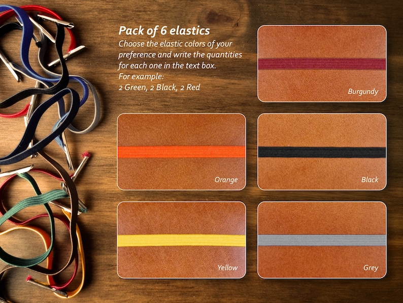 Pack of 6 Elastics for the Singular Leather Wallet zdjęcie 2