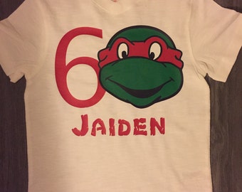 Ninja Turtle boy birthday shirt birthday party shirt