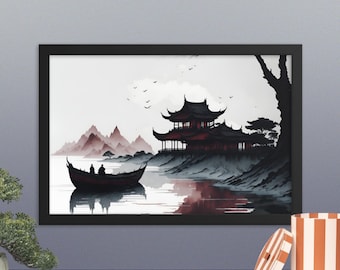 Arte chino, cartel antiguo, pinturas chinas, impresión china, arte de china, decoración del hogar,