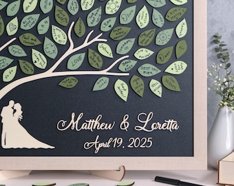 Interactive Magnetic Guest Book • Forest Wedding Alternative • Rustic Woodland Wedding Keepsake with Leaves • Boho wedding decor