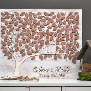 3D CUSTOM Wedding guest book alternative tree wood Love Tree Custom unique guest book leaves Rustic wedding Rustic wooden tree Tree of life