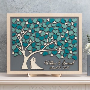 Guest book wedding reception with pen 3D Tree Custom Guest book Alternative Rustic Guest book Personalized guestbook Wedding sign ideas