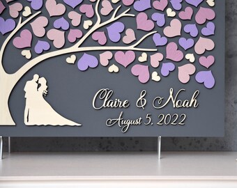Clearance SALE - Wedding Guest Book Alternative for 100 guests - Custom Guest Book Rustic Wedding Tree