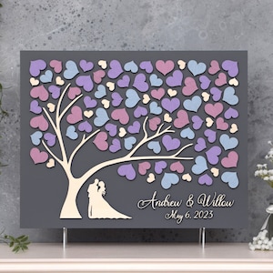 Guest book alternative tree 3D LOVE TREE Wedding guest book Custom Unique guestbook hearts leaves Rustic wedding Tree of life Wedding Gift