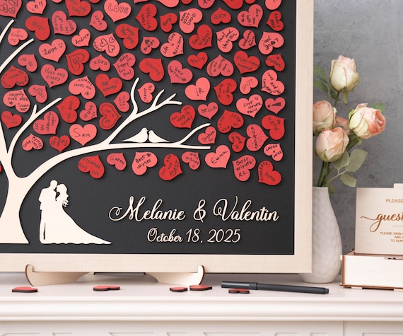 MAGNETIC Personalized Wedding Guest Book Alternative - Custom 3D