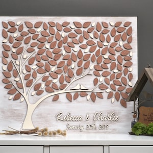 3D CUSTOM Wedding guest book alternative tree wood Love Tree Custom unique guest book leaves Rustic wedding Rustic  wooden tree Tree of life