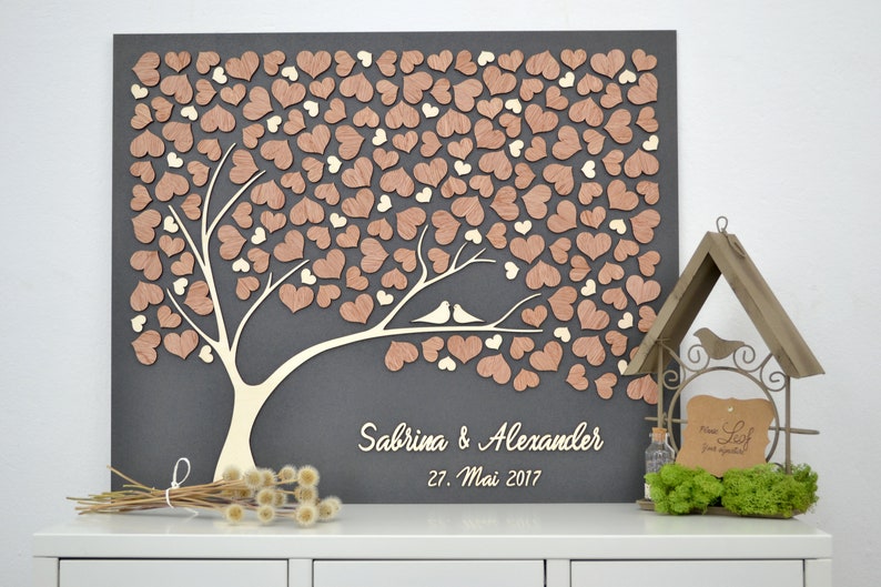 3D LOVE TREE Hochzeit Gästebuch Alternative Baum Holz Custom Etsy.de