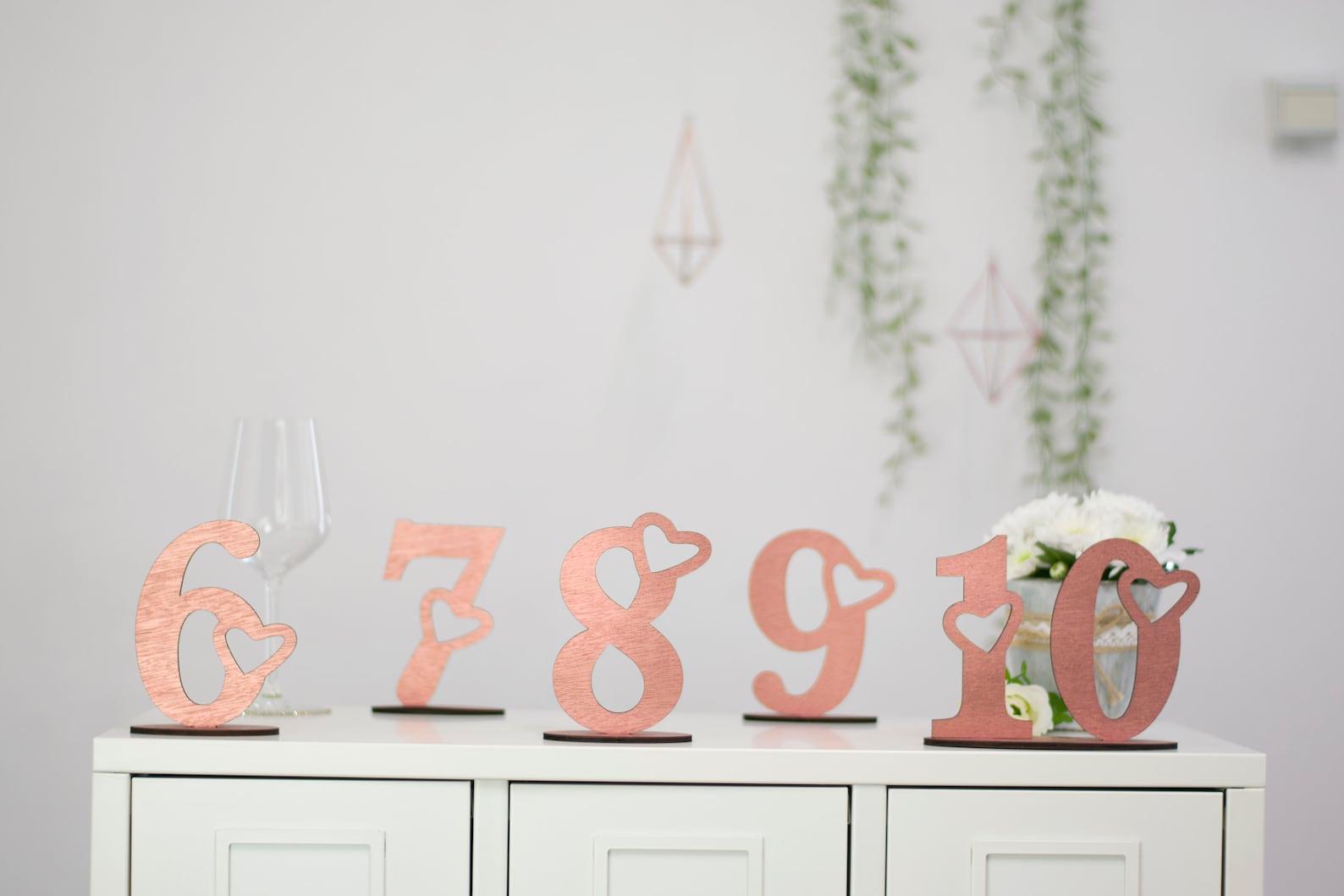 ROSE GOLD Table Numbers Wooden Table Numbers Custom Table | Etsy